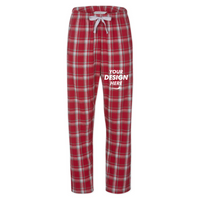 Boxercraft Women's Haley Flannel Pants, Heritage Garnet Plaid / Heritage Garnet Plaid / Heritage Garnet Plaid, Front view, Mockup