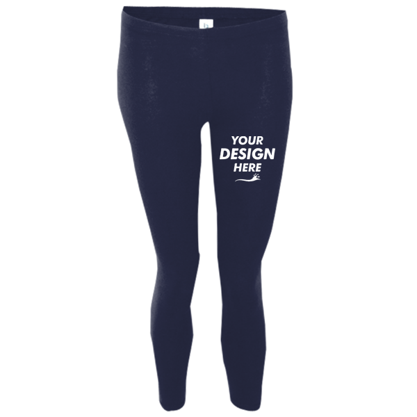 Boxercraft Women’s Love ’Em Leggings, Navy, Front view, Mockup