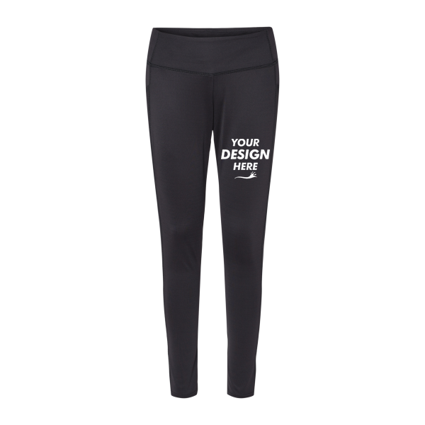 Boxercraft Women's Luna Leggings, Black, Front view, Mockup