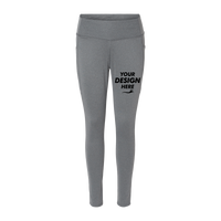 Boxercraft Women's Luna Leggings, Slate Heather, Front view, Mockup