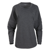 Boxercraft Women's Pom Pom Long Sleeve Jersey T-Shirt, Charcoal / Charcoal / Charcoal, Front view