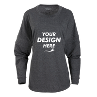 Boxercraft Women's Pom Pom Long Sleeve Jersey T-Shirt, Charcoal / Charcoal / Charcoal, Front view, Mockup