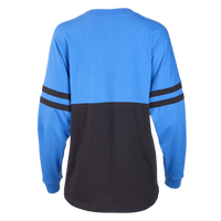 Boxercraft Women's Pom Pom Long Sleeve Jersey T-Shirt, Collegiate Blue / Blue / Black, Back view