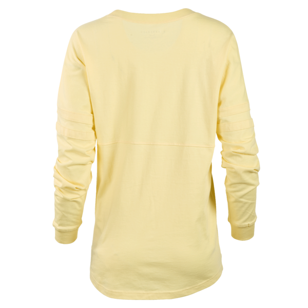 Boxercraft Women's Pom Pom Long Sleeve Jersey T-Shirt, Daffodil / Daffodil / Daffodil, Back view