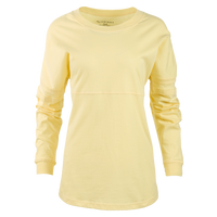 Boxercraft Women's Pom Pom Long Sleeve Jersey T-Shirt, Daffodil / Daffodil / Daffodil, Front view