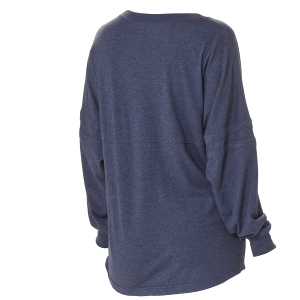 Boxercraft Women's Pom Pom Long Sleeve Jersey T-Shirt, Denim / Denim / Denim, Back view