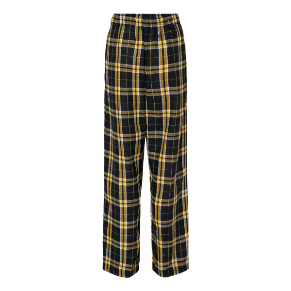 Boxercraft Youth Flannel Pants, Black / Gold, Back view