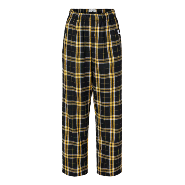 Boxercraft Youth Flannel Pants, Black / Gold, Front view
