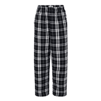Boxercraft Youth Flannel Pants, Black / white, Front view