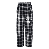 Boxercraft Youth Flannel Pants, Black / white, Front view, Mockup