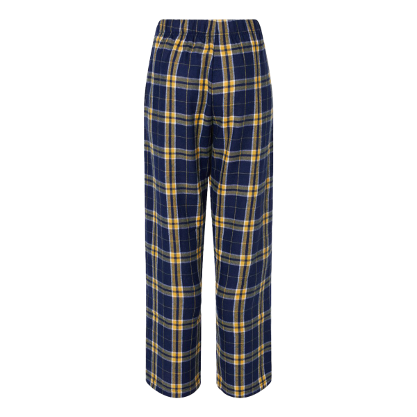 Boxercraft Youth Flannel Pants, Navy / Gold, Back view