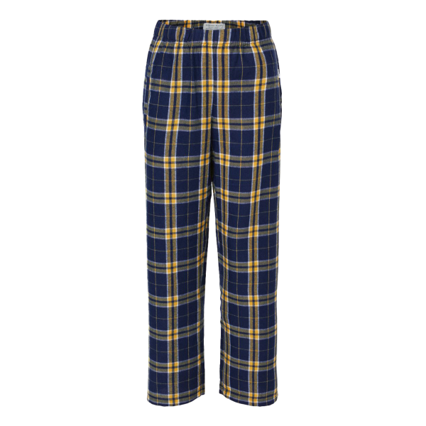 Boxercraft Youth Flannel Pants, Navy / Gold, Front view
