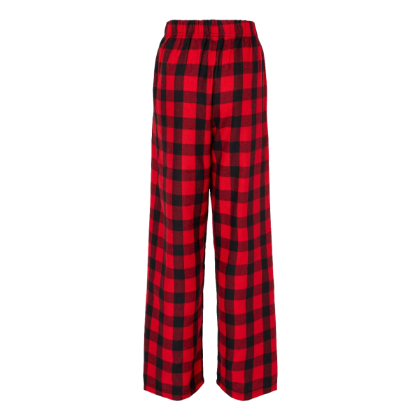 Boxercraft Youth Flannel Pants, Red / Black Buffalo, Back view