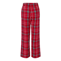 Boxercraft Youth Flannel Pants, Red / white, Back view