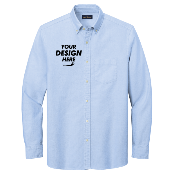 Brooks Brothers Casual Oxford Cloth Shirt, Newport Blue, Front view, Mockup