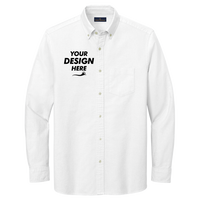 Brooks Brothers Casual Oxford Cloth Shirt, White, Front view, Mockup
