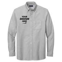 Brooks Brothers Casual Oxford Cloth Shirt, Windsor Grey, Front view, Mockup