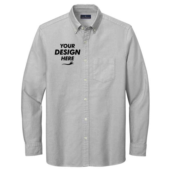 Brooks Brothers Casual Oxford Cloth Shirt, Windsor Grey, Front view, Mockup