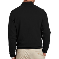Brooks Brothers Cotton Stretch 1/4 Zip Sweater, Deep Black, Back view
