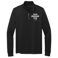 Brooks Brothers Double Knit 1/4 Zip, Deep Black, Front view, Mockup