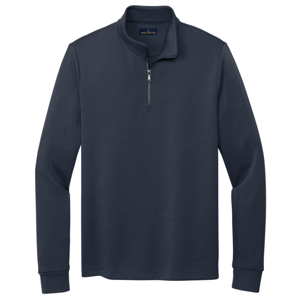 Brooks Brothers Double Knit 1/4 Zip, Night Navy, Front view
