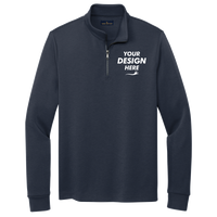 Brooks Brothers Double Knit 1/4 Zip, Night Navy, Front view, Mockup