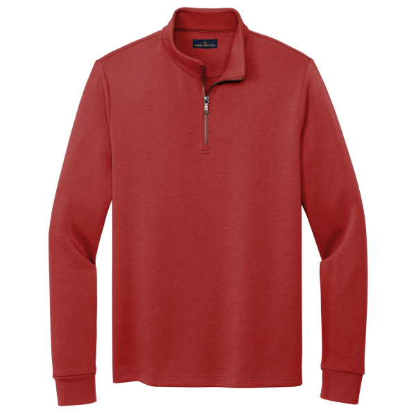 Brooks Brothers Double Knit 1/4 Zip, Rich Red, Front view