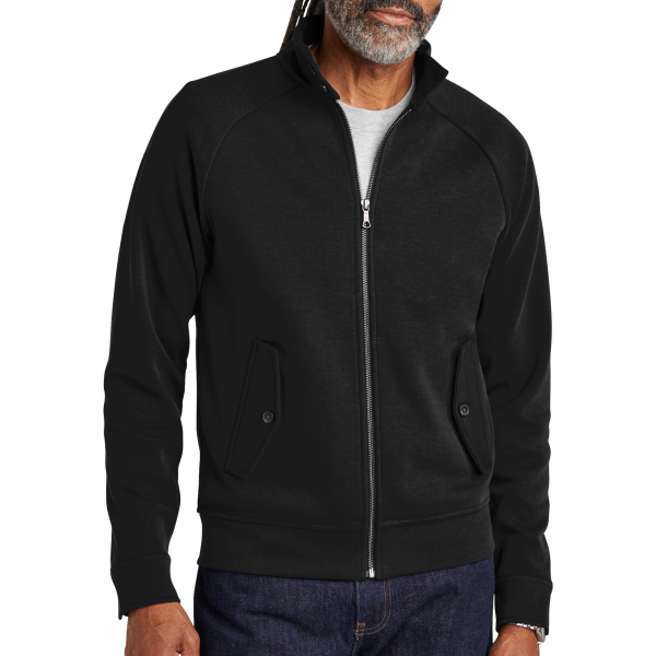 Brooks Brothers Double Knit Full Zip, Deep Black, Front view