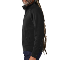 Brooks Brothers Double Knit Full Zip, Deep Black, Left Sleeve view