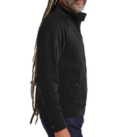 Brooks Brothers Double Knit Full Zip, Deep Black, Right Sleeve view