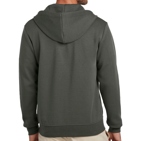 Brooks Brothers Double Knit Full Zip Hoodie, Windsor Grey, Back view