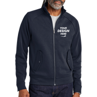 Brooks Brothers Double Knit Full Zip, Night Navy, Front view, Mockup