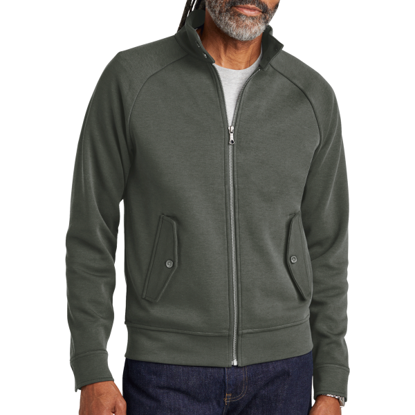 Brooks Brothers Double Knit Full Zip, Windsor Grey, Front view