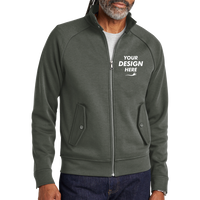 Brooks Brothers Double Knit Full Zip, Windsor Grey, Front view, Mockup