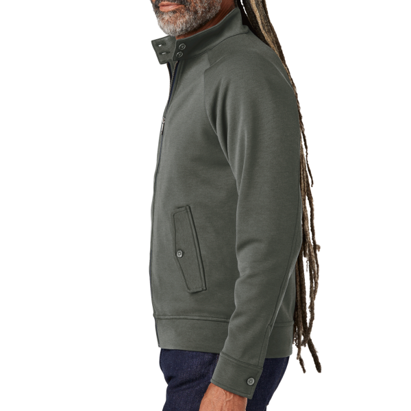 Brooks Brothers Double Knit Full Zip, Windsor Grey, Left Sleeve view