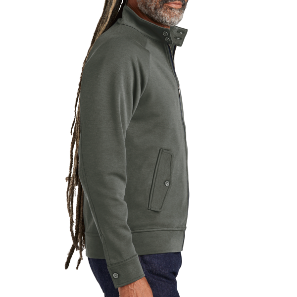 Brooks Brothers Double Knit Full Zip, Windsor Grey, Right Sleeve view