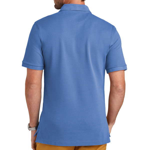 Brooks Brothers Pima Cotton Pique Polo, Charter Blue, Back view