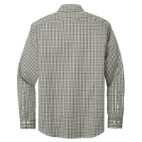 Brooks Brothers Tech Stretch Patterned Shirt, Deep Black Check / Deep Black Check, Back view