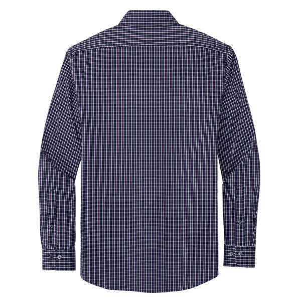 Brooks Brothers Tech Stretch Patterned Shirt, Navy Blazer Multi Check / Navy Blazer Multi Check, Back view