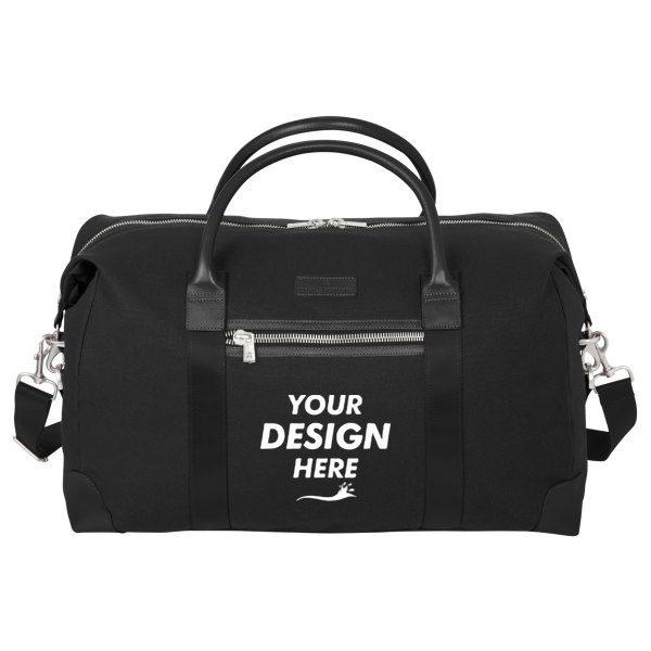 Brooks Brothers Wells Duffel, Black, Front view, Mockup