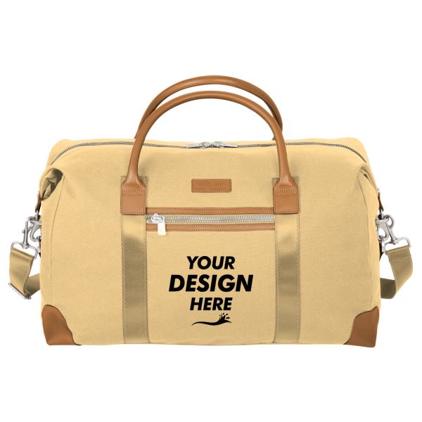Brooks Brothers Wells Duffel, Ledger Khaki, Front view, Mockup