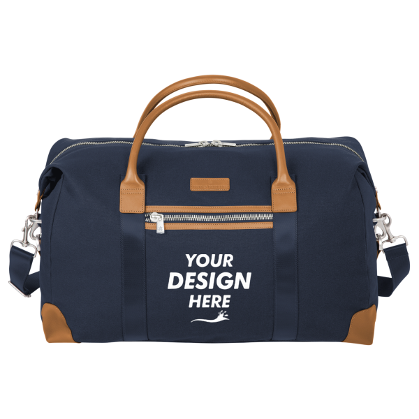 Brooks Brothers Wells Duffel, Navy Blazer, Front view, Mockup