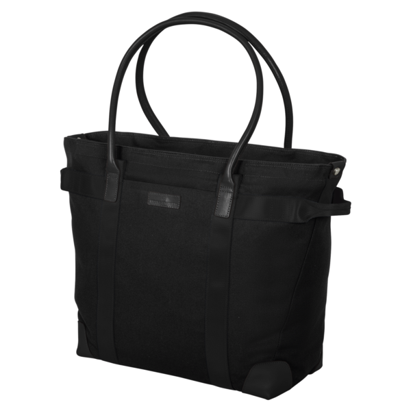 Brooks Brothers Wells Laptop Tote, Black, Left Side view