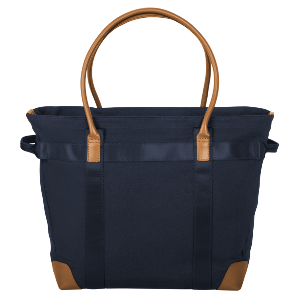Brooks Brothers Wells Laptop Tote, Navy Blazer, Back view