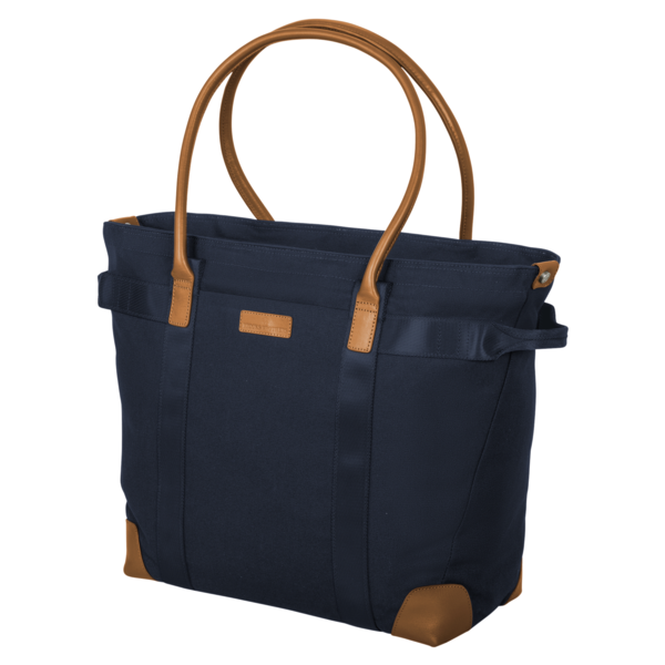 Brooks Brothers Wells Laptop Tote, Navy Blazer, Left Side view
