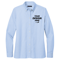 Brooks Brothers Women's Casual Oxford Cloth Shirt, Newport Blue, Front view, Mockup