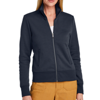 Brooks Brothers Women's Double Knit Full Zip, Night Navy, Front view