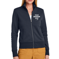Brooks Brothers Women's Double Knit Full Zip, Night Navy, Front view, Mockup
