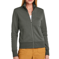 Brooks Brothers Women's Double Knit Full Zip, Windsor Grey, Front view