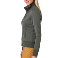 Brooks Brothers Women's Double Knit Full Zip, Windsor Grey, Left Sleeve view